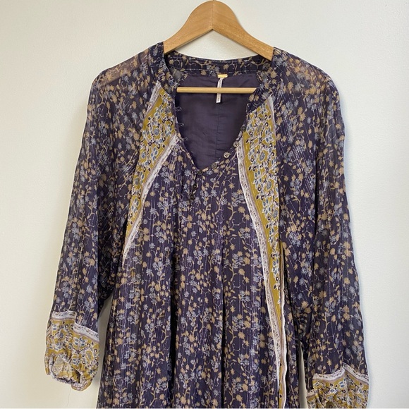 Free People Melody Laughter LS Midi Floral Short Dress - Picture 2 of 5